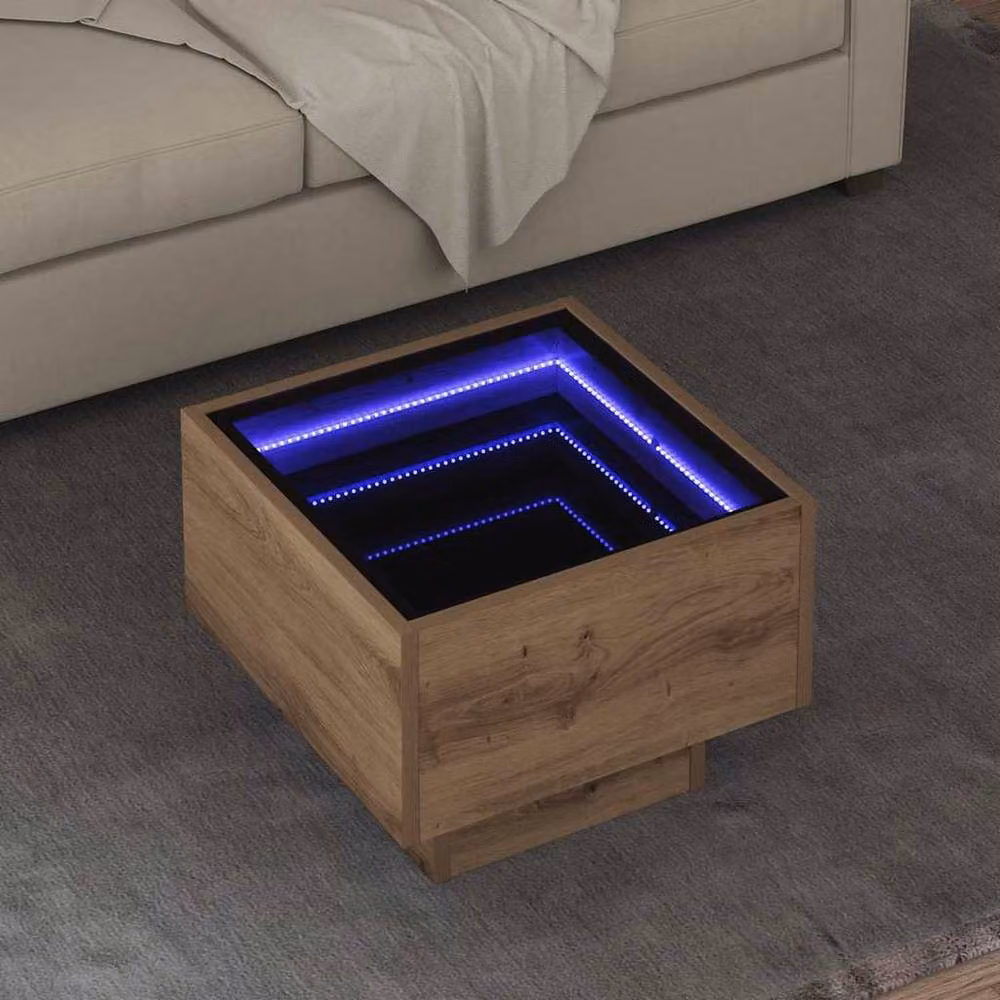 Berkfield Home Artisan Oak Side Table in Brown, W/D/H: 40 x 40 x 30 cm – 2