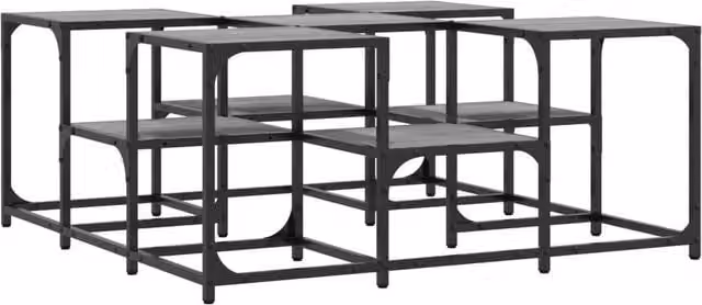 Berkfield Home Square Coffee Table in Grey Sonoma, W/D/H: 91 x 91 x 40 cm