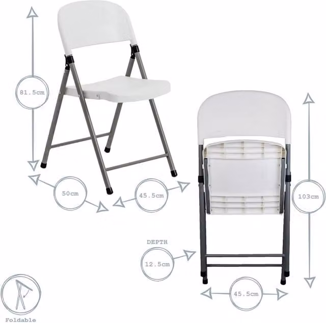 Harbour Housewares Folding Trestle Chair in White