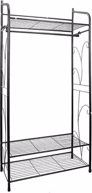 KORVIXA Matt Black Metal Clothes Rail, Width: 90 cm – 1