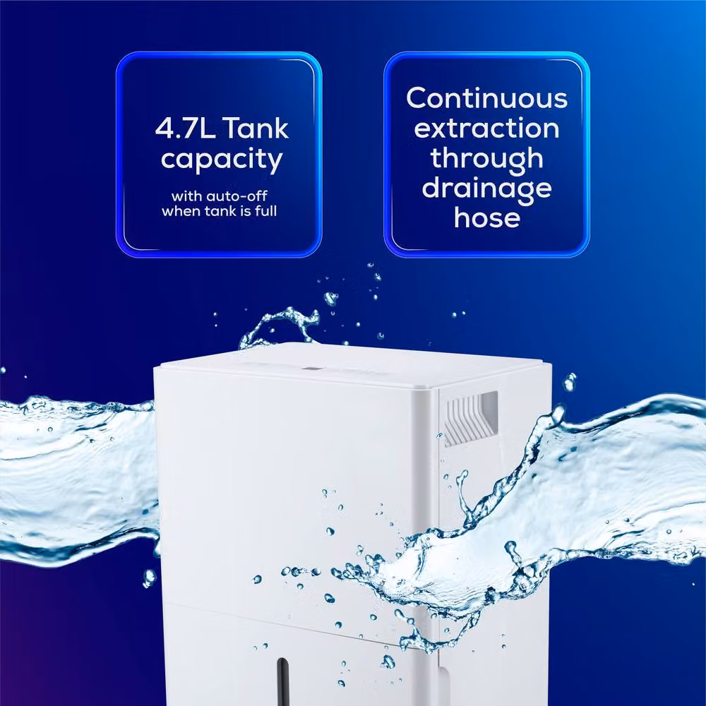 TCP 30L Dehumidifier in White with Digital Humidity Display, 4.7L Water Tank, Sleep Mode, Continuous Drainage and 24 Hour Timer – 3