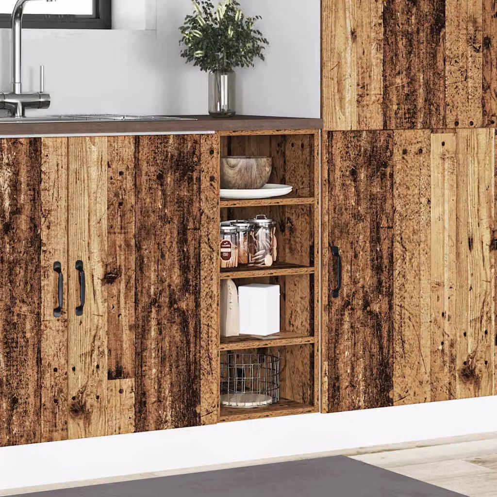 Berkfield Home Rustic Brown Kitchen Base Unit with Hinged Doors and Internal Shelves, W/D/H: 30.0 x 44.5 x 81.5 cm – 3