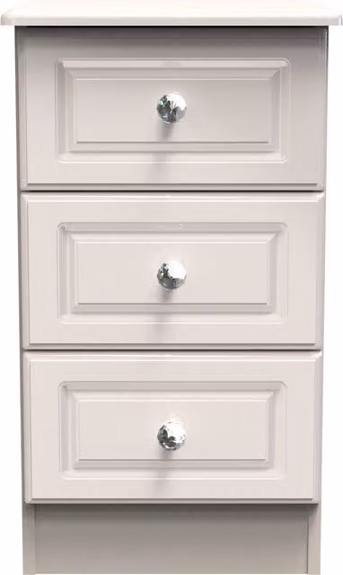 Ready Assembled 2 U Stratford 3 Drawer Bedside Cabinet in Taupe/Beige