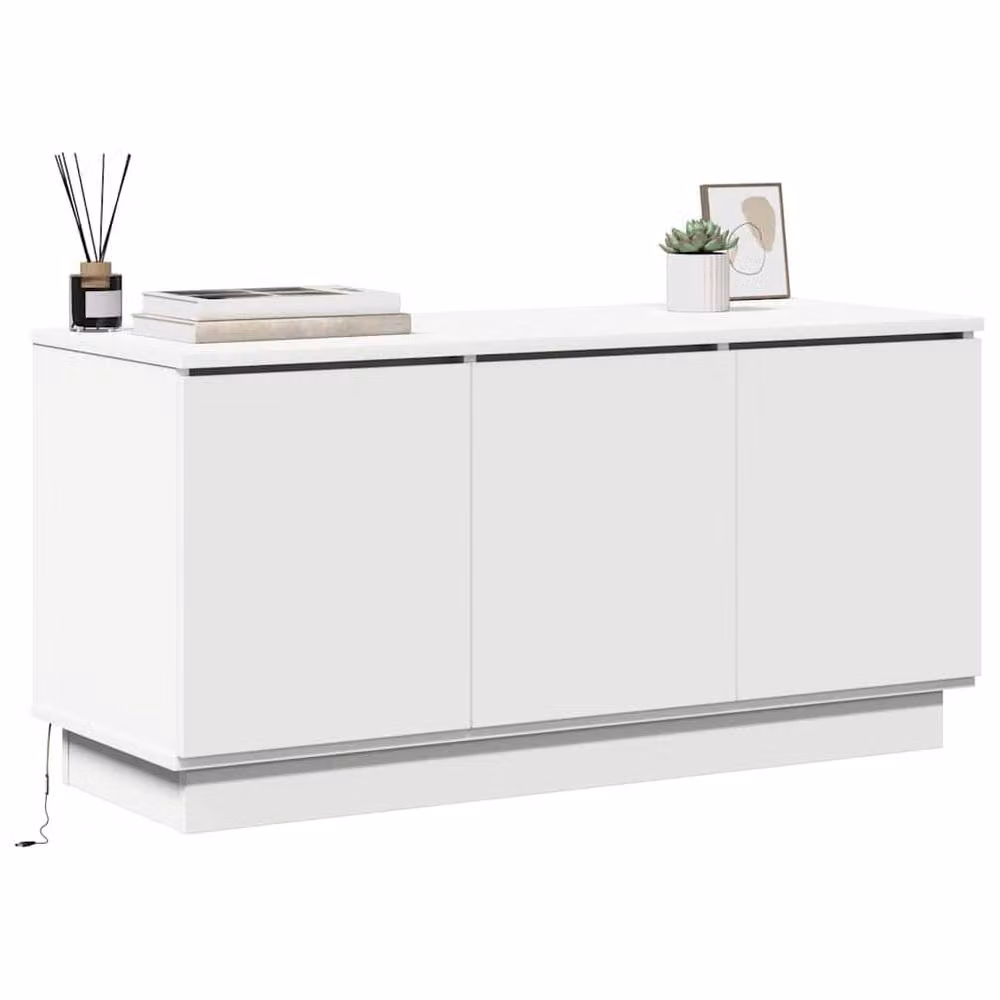 Berkfield Home Modern White TV Cabinet in Engineered Wood W/D/H: 100 x 38 x 49 cm – 2