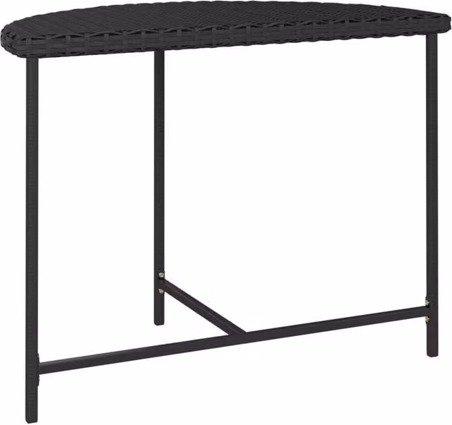 Berkfield Home Black Poly Rattan Garden Table, W/D/H: 100 x 50 x 75 cm