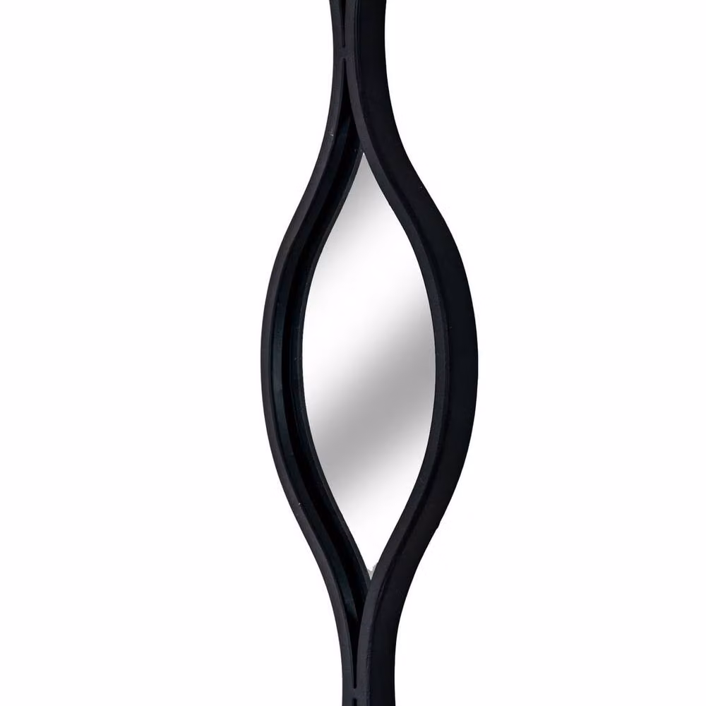 Lemon Pavilion Furniture and Decor Black Glass Decorative Hanging Mirror, W: 13 cm, H: 146 cm – 2