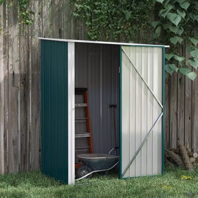 Outsunny Galvanised Steel Outdoor Storage Garden Shed in Green