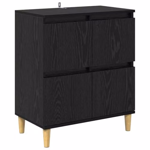 vidaXL Set of 2 Modern Sideboards in Black and Brown, W/D/H: 60 x 35 x 70 cm – 4