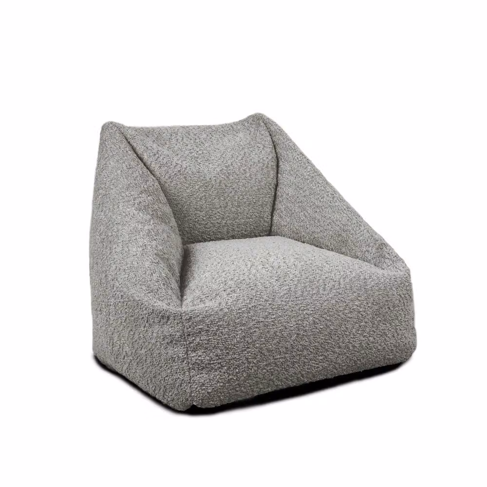 rucomfy Kids Bean Bag Chair in Grey Bouclé Fabric with Removable Cover – 2