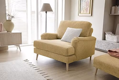 Abakus Direct Harper Armchair in Brown and Beige Fabric – 2