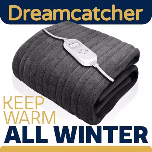 Dreamcatcher Grey Heated Throw Blanket with 9 Heat Settings and 12HR Timer – 7