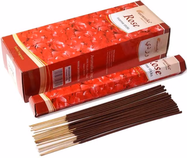 KDMD Aromatika Rose Hexagonal Charcoal-Free Incense Sticks for Relaxation and Meditation in Brown