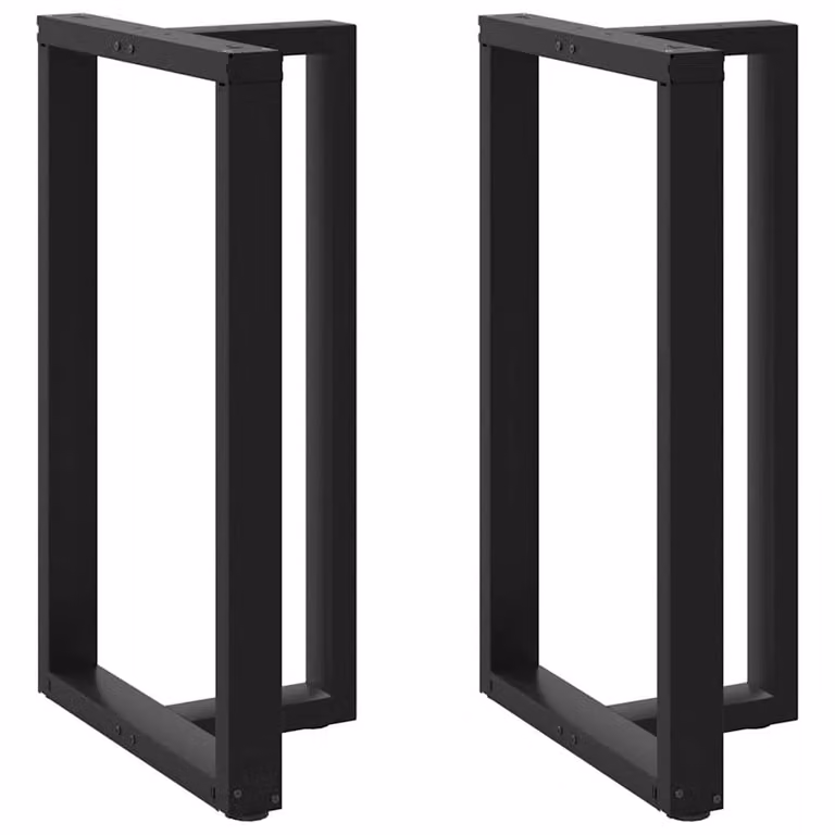 Berkfield T-Shaped Steel Bar Table Legs, 2 Pieces, Black, W: 60 cm, D: 35 cm, H: 100-101 cm
