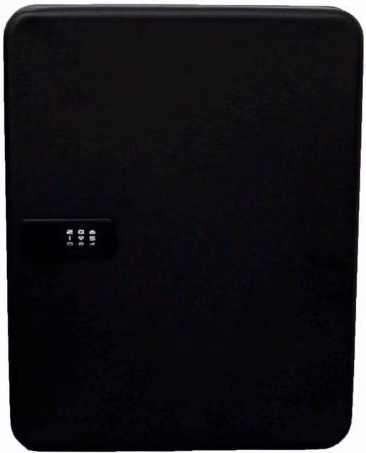 Oypla Wall Mounted Metal Combination Lock Key Storage Cabinet in Matt Grey and Black