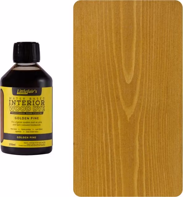 Littlefair's Indoor Wood Stain in Golden Pine, Yellow, 0.25 l