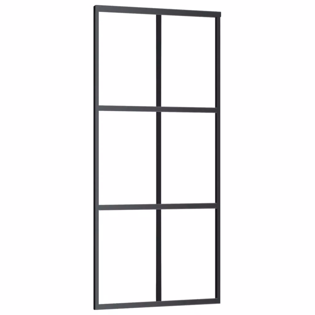 Berkfield Home Black Aluminium and Transparent Glass Sliding Door W: 90 cm, H: 205 cm – 2