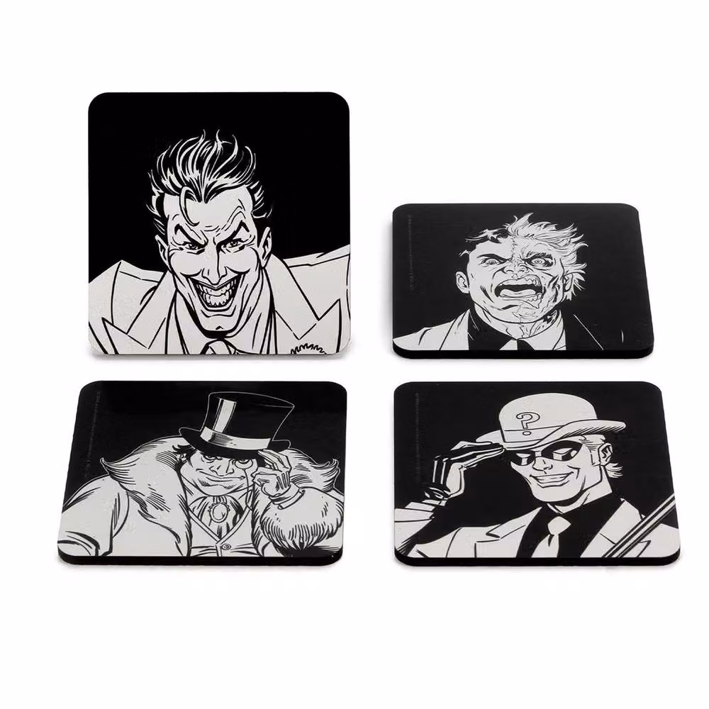 Batman Villains Icon Square Coaster Set, 4 Pack, Multicolour Wood and Cork – 2