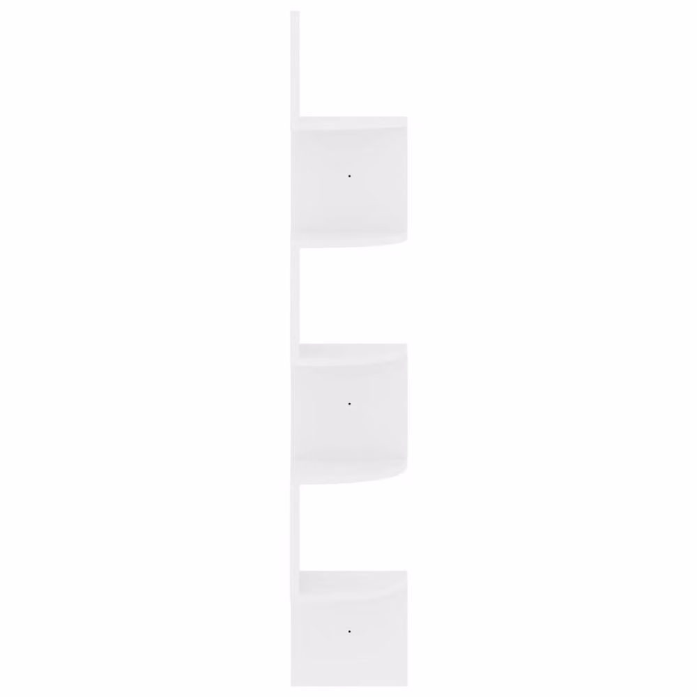 Berkfield Home High Gloss White Wall Corner Shelf, W/D/H: 19 x 19 x 123 cm – 2