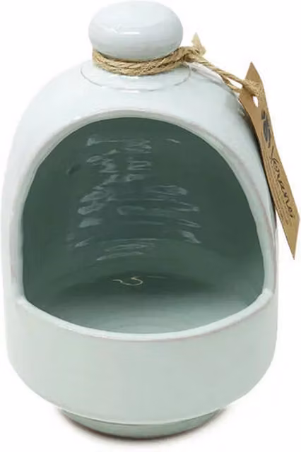 Verano Spanish Ceramics Rustic Pastel Fully Dipped Ceramic Salt Pig in Green