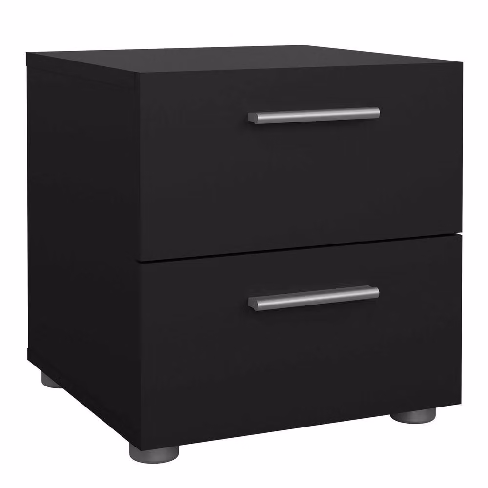 Wyld Haus Wilde Black 3 Piece Bedroom Set with 2 Drawer Bedside Tables and 4 Drawer Chest – 3