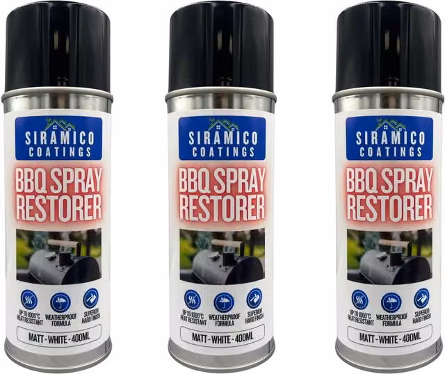 SIRAMICO COATINGS White Opaque Spray Paint for BBQ, Firepit and Smoker
