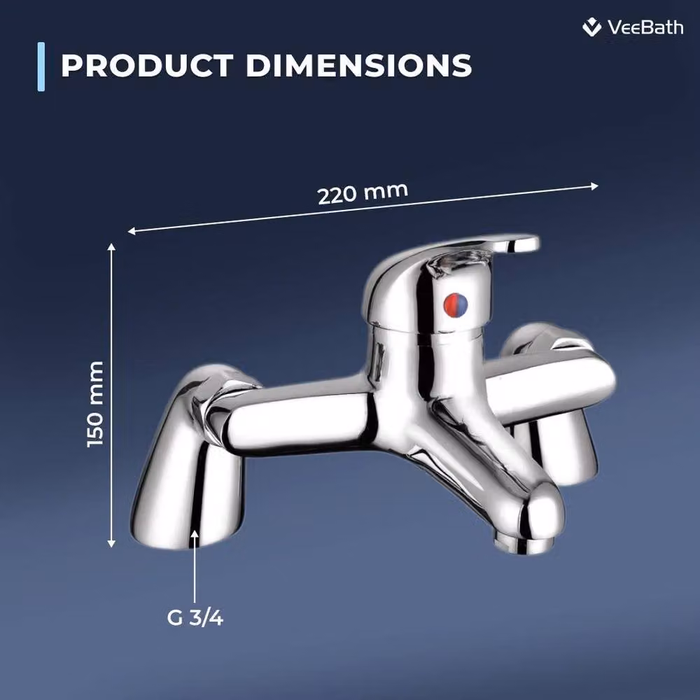 FLAVORA Single Lever Chrome Bath Shower Mixer Tap in Metallic Silver – 2