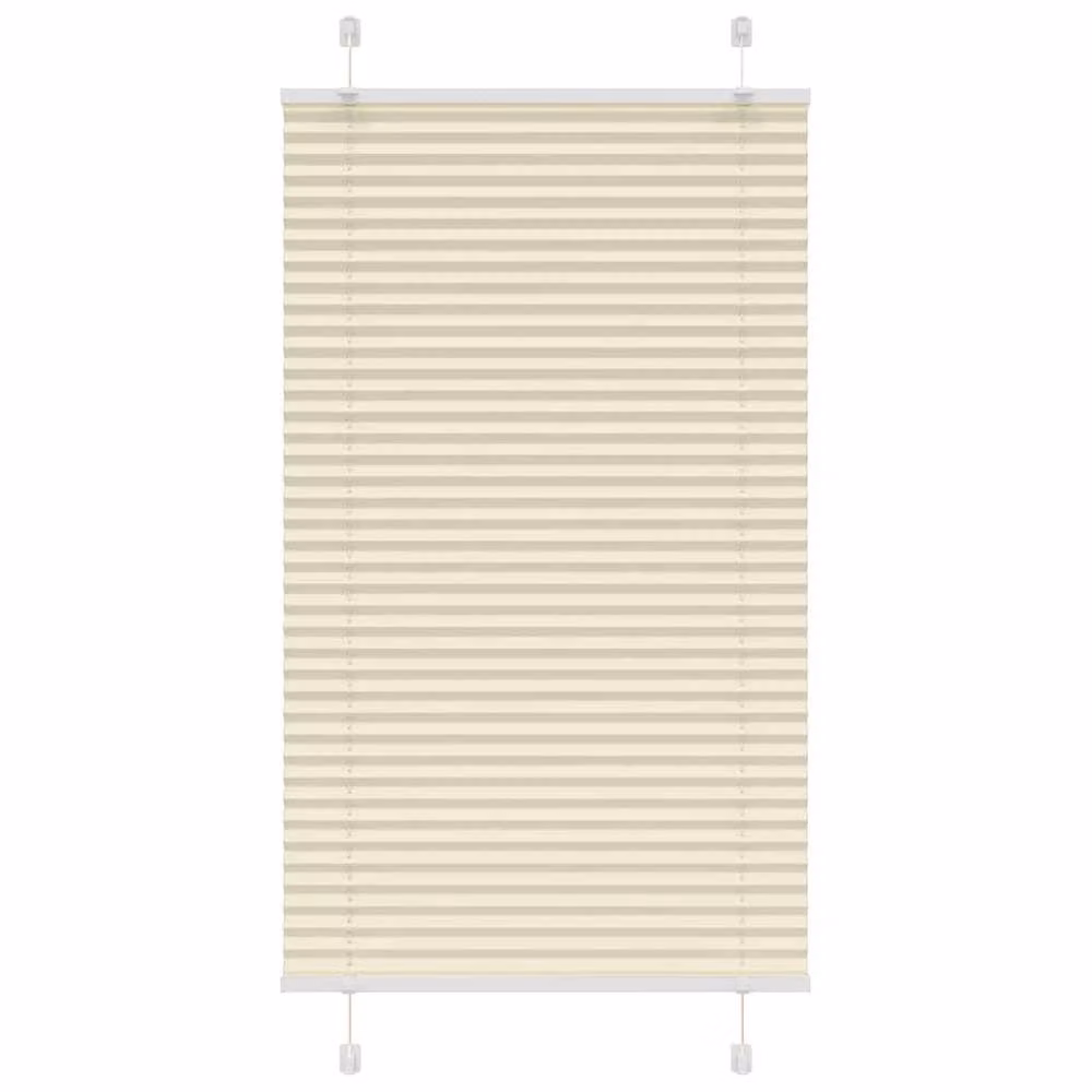 Berkfield Home Single Pleat Fabric Blind in Beige, W: 75 cm, H: 150 cm