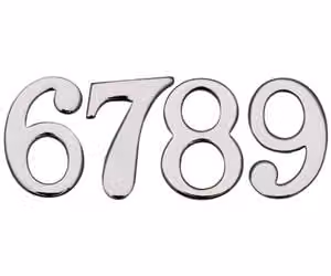Golden Grace Self Adhesive Metal Numeral No. 0 in Silver, 50mm