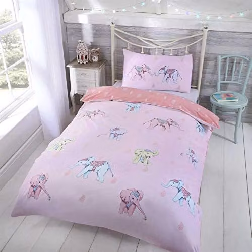 Rapport Home Ellie Polycotton Reversible Duvet Cover and Pillowcase Set, Pink Multicolour, Duvet: 200 x 200 cm, Pillowcase: 50 x 75 cm