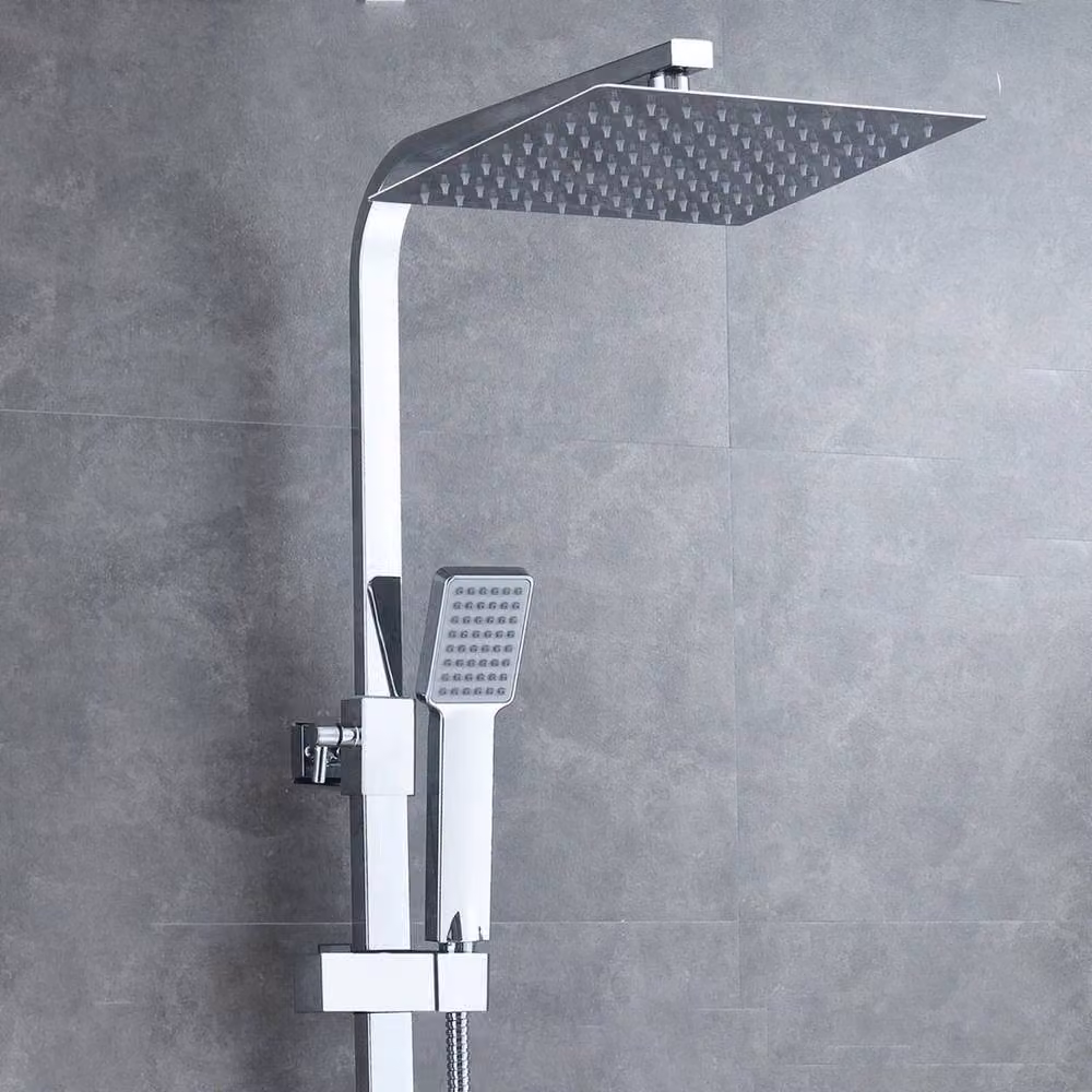 EONLION Twin Head Brass Shower Mixer in Silver Chrome with Thermostat and Safety Stop – 2