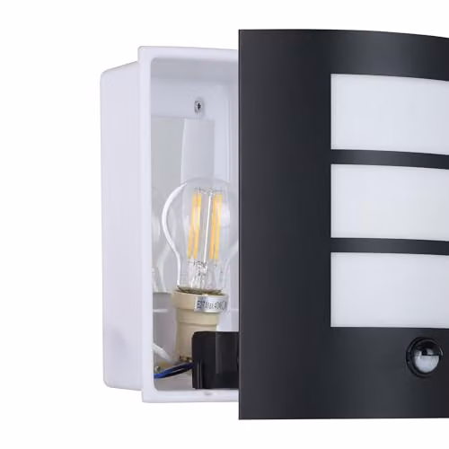Eglo City Outdoor Wall Light in Black and White with Motion and Dusk Sensor, IP44 Waterproof Metal and Plastic Design for Garden, Terrace or Balcony, E27 Socket – 5