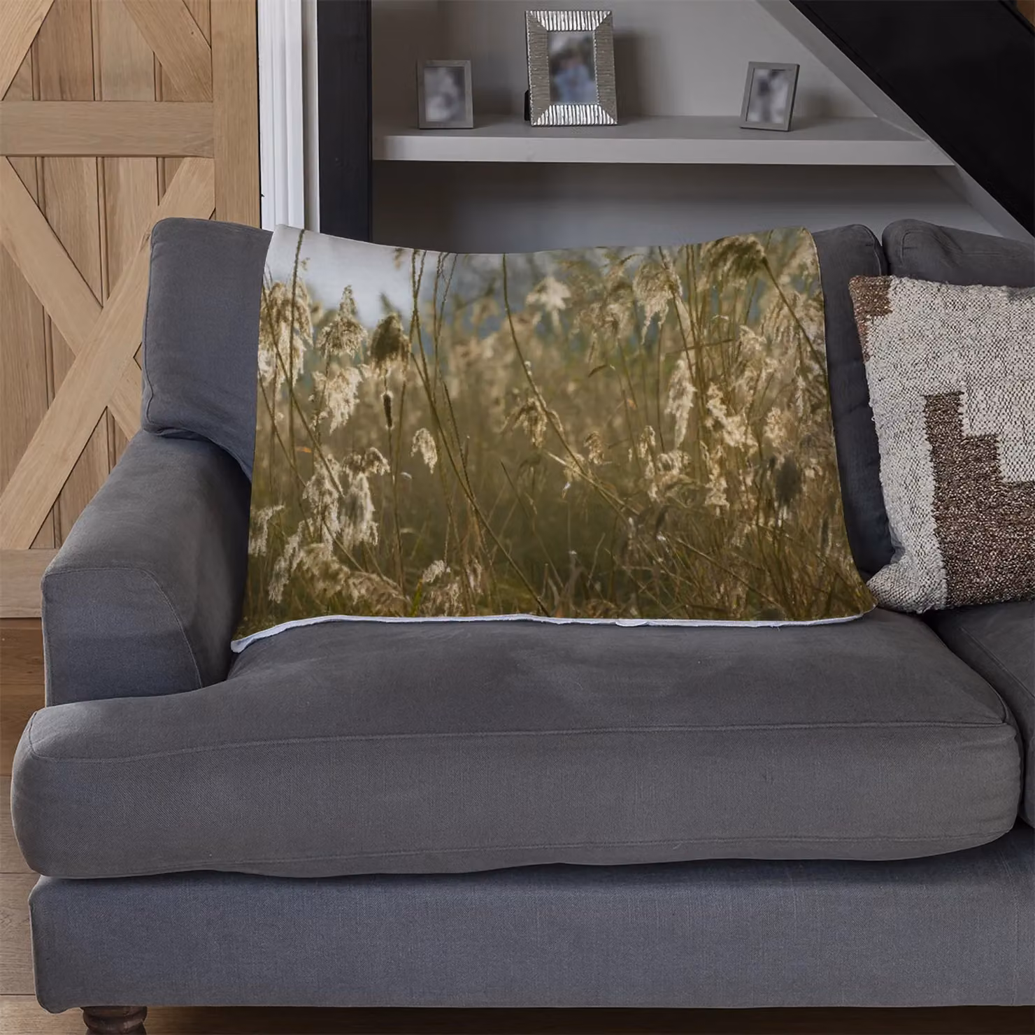 Benjamin Tate Design Plumes Slimbridge Designer Fleece Blanket in Yellow, Beige and Multicolour, W/D/H: 120 x 150 cm – 3