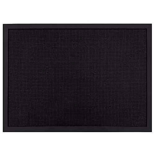 JVL Orion Black Rubber Pin Scraper Doormat, W: 60 cm, D: 80 cm