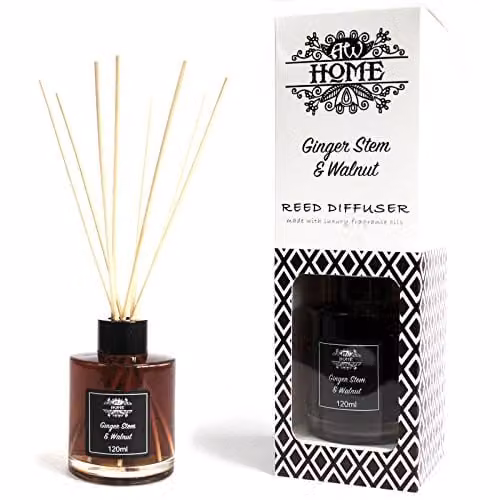 KDMD Ginger Stem & Walnut Reed Diffuser, 120ml, Red