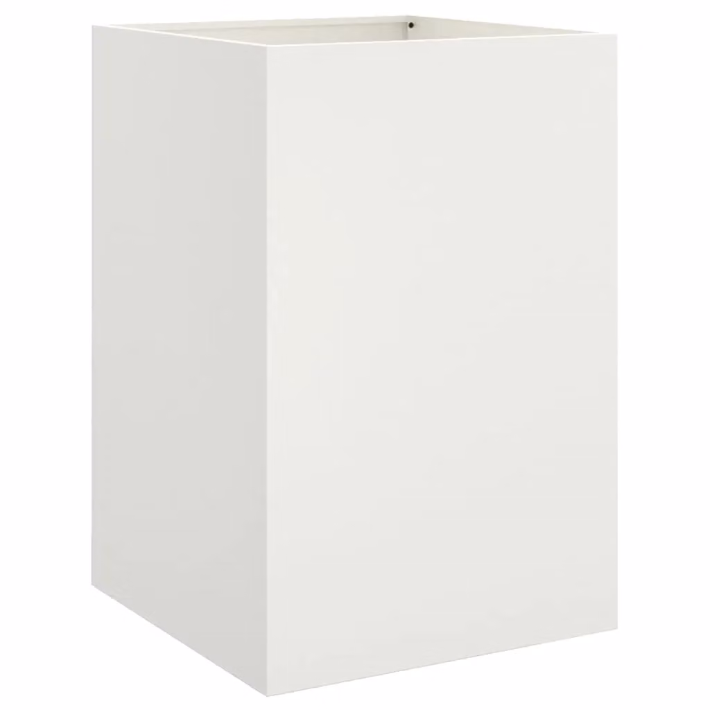 Berkfield Home White Steel Planter, W/D/H: 52 x 48 x 75 cm – 2