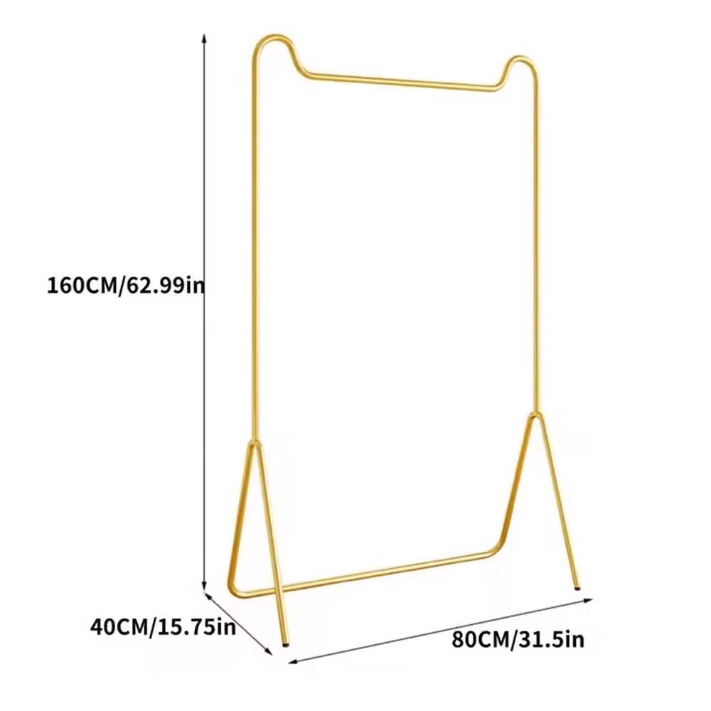 SPETLEK Modern Metal Freestanding Clothes Rail in Matt Gold, Large – 2