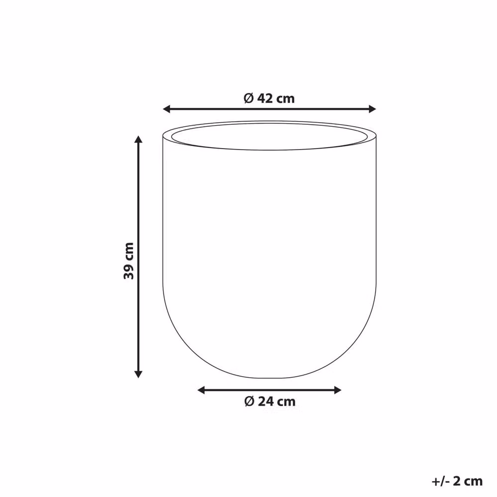 Wyld and Coco Grey Fluted Fibre Clay Flower Pot Planter, 42 cm – 3