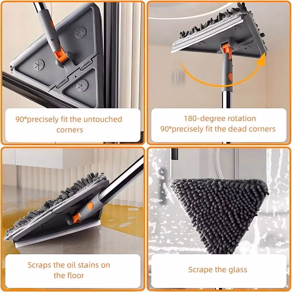 NESTLUNE Multi-Angle Telescopic Microfibre Cleaning Mop for Walls and Ceilings, Grey – 2