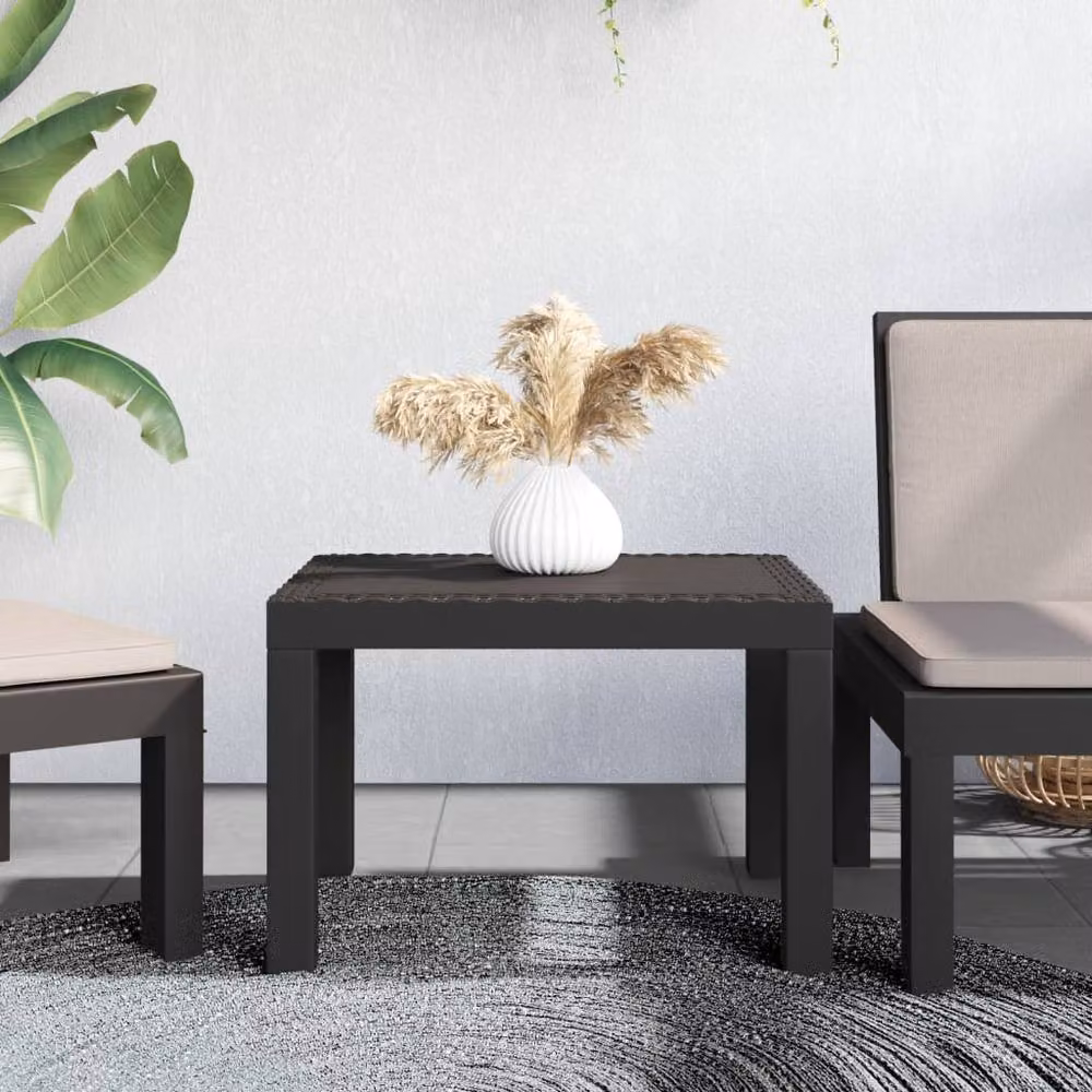 Berkfield Home Garden Table in Anthracite and Black, W/D/H: 59 x 47 x 40 cm – 2
