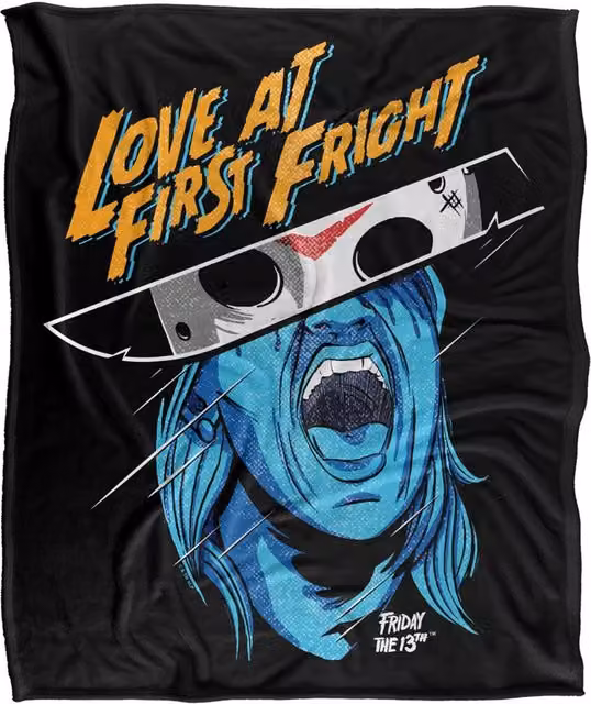 Warner Bros. Friday the 13th Love At First Fright Super Soft Silky Touch Fleece Throw Blanket, Multicolour, W: 127.0 cm x D: 152.4 cm – 6