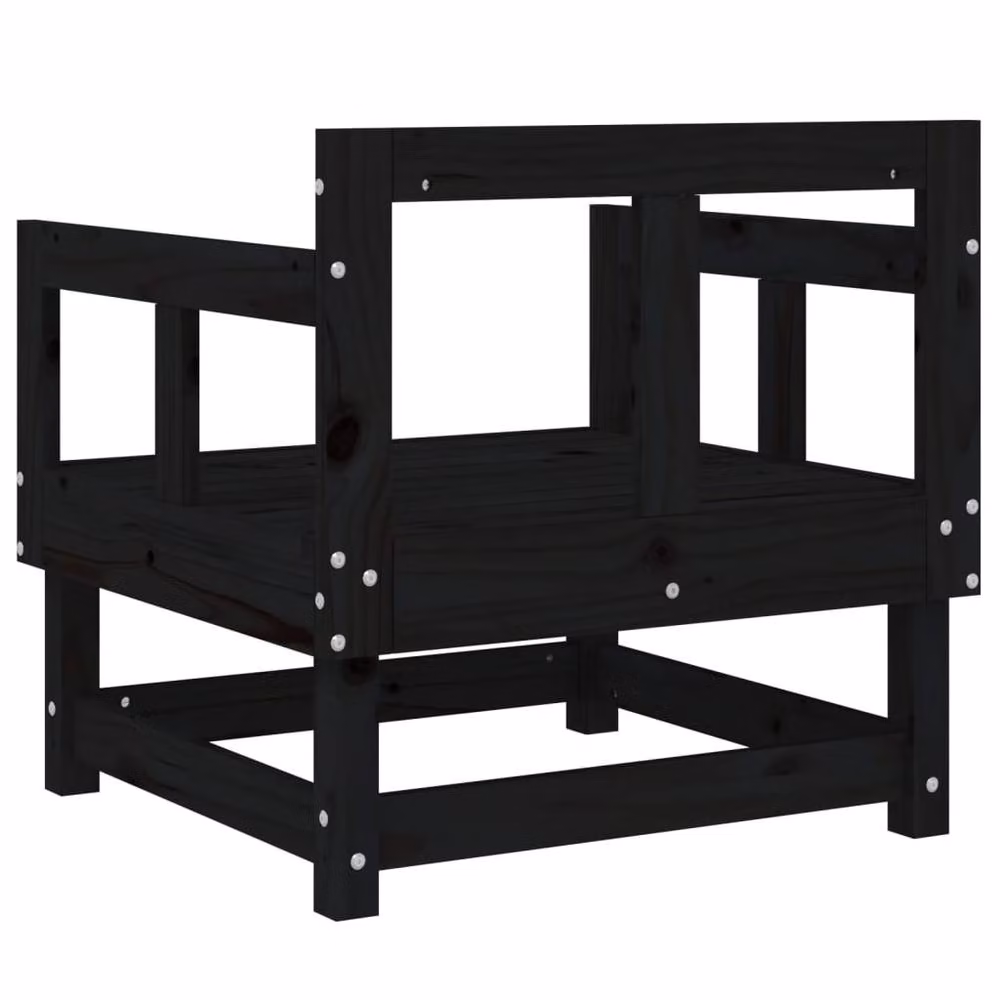 Berkfield Home Beautiful Garden Chairs, Set of 2, Black Solid Pine Wood – 5