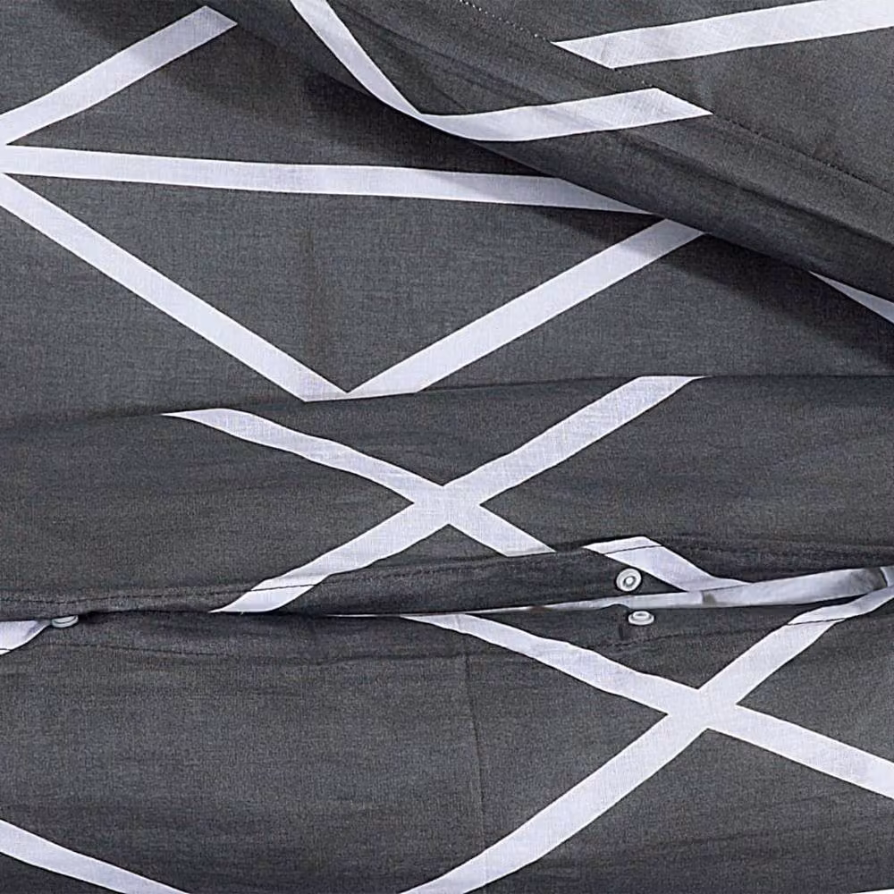 Berkfield Home Elegant Grey Cotton Duvet Cover and Pillowcase Set, W/D/H: 200 x 200 cm and 50 x 75 cm – 5