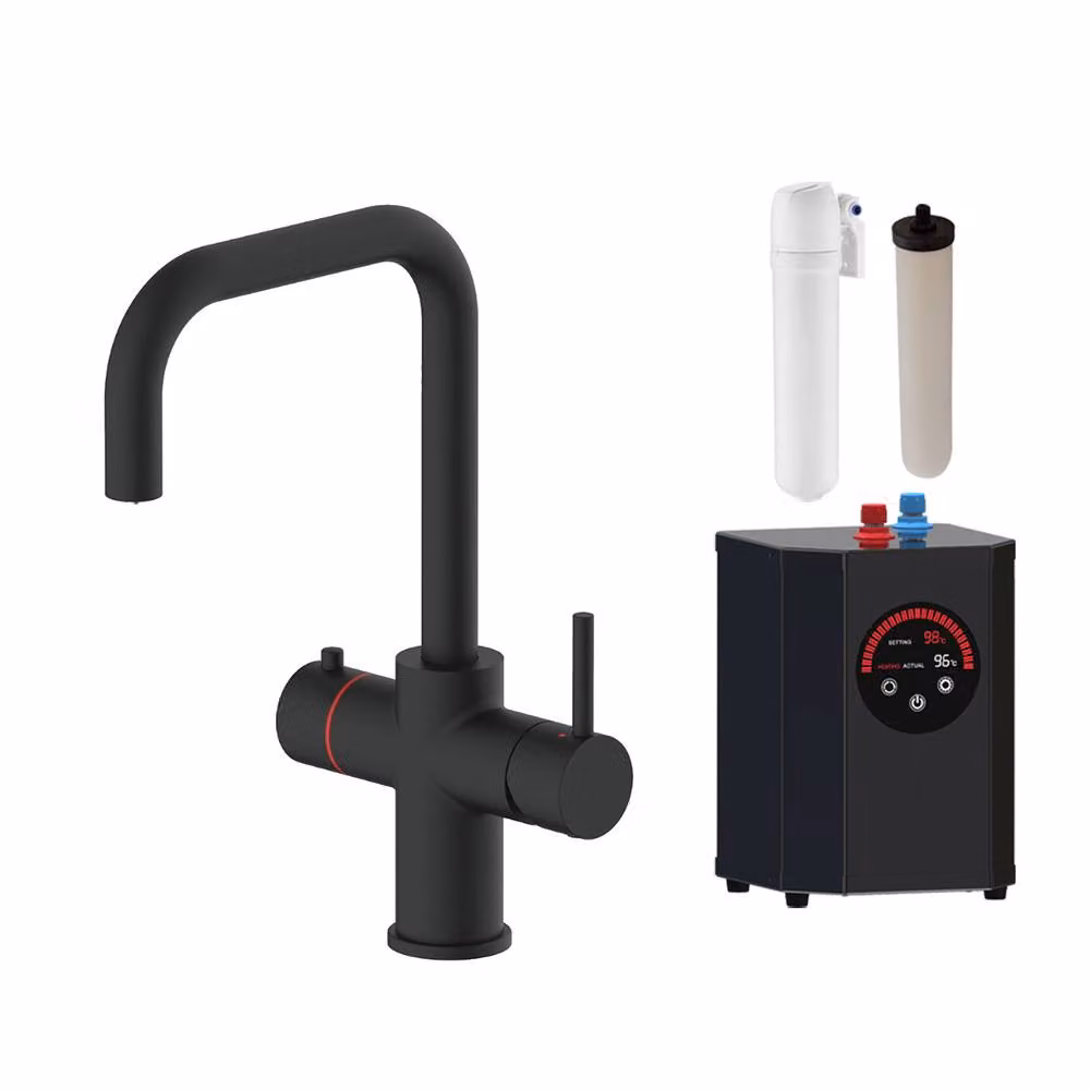 Nes Home 3 in 1 Single Lever Boiling Water Kitchen Mixer Tap Set in Matte Black – 4