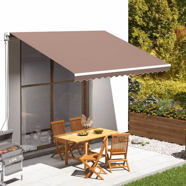 Berkfield Home Replacement Awning Fabric in Brown, Polyester, 4 x 3 m – 1