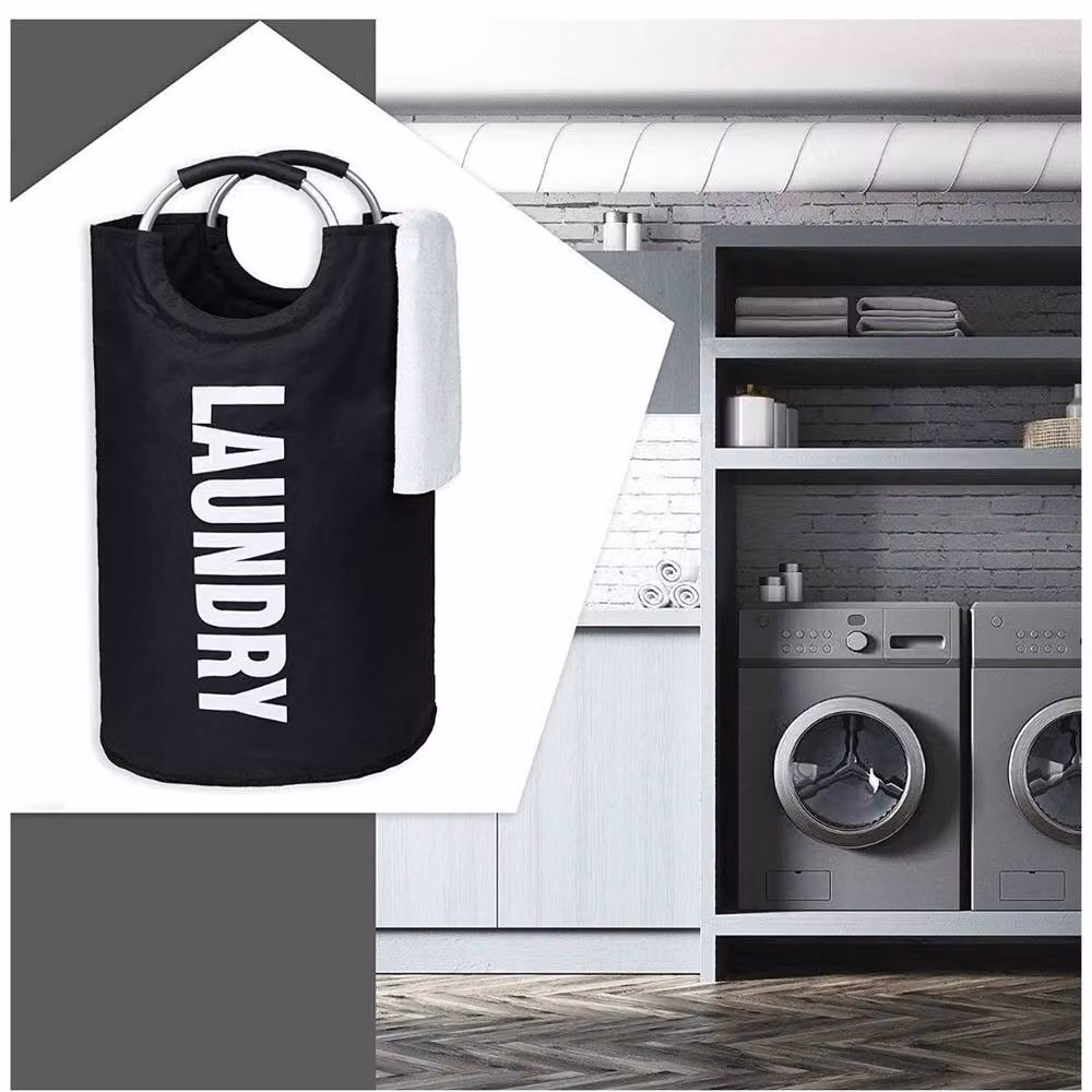 NESTLUNE Black 90L Foldable Fabric Laundry Basket – 5