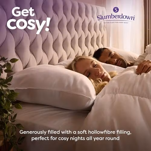 Slumberdown Cosy Nights Medium Support Bed Pillows, 4 Pack, White, W: 74 cm, H: 48 cm – 2