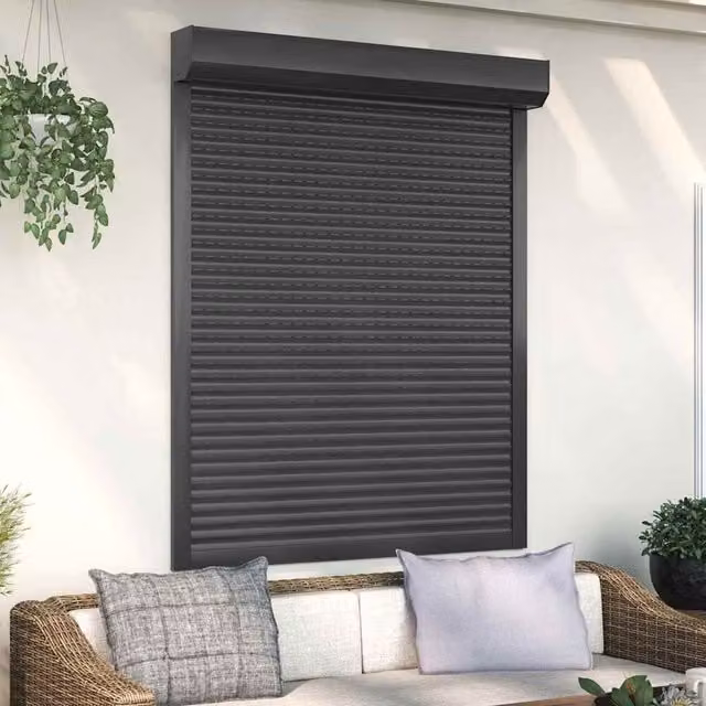 Berkfield Home Manual Aluminium Roller Shutter, Anthracite, W: 120 cm, H: 150 cm