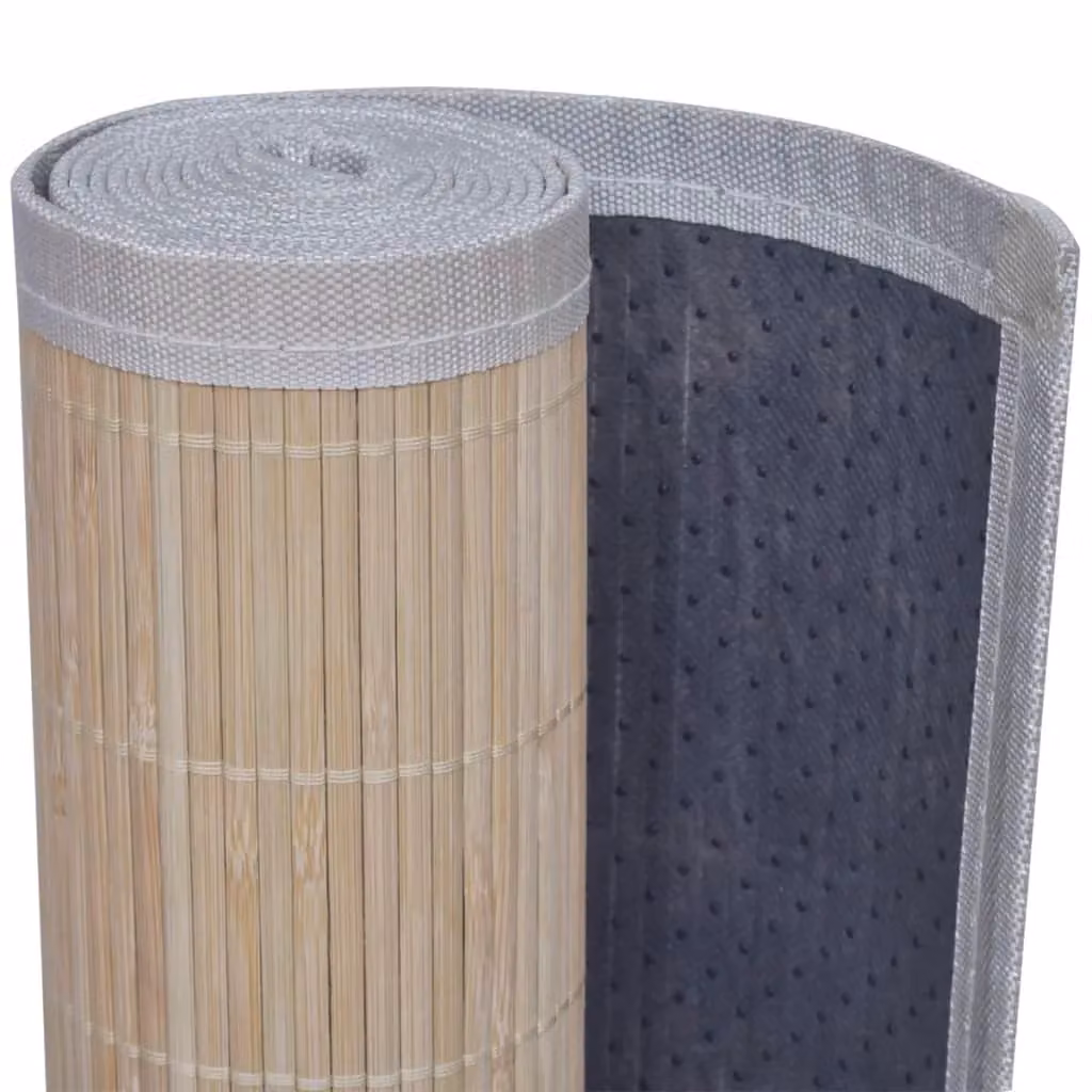 Berkfield Home Set of 2 Rectangular Natural Bamboo Rugs in Beige, W: 120 cm, D: 180 cm – 2