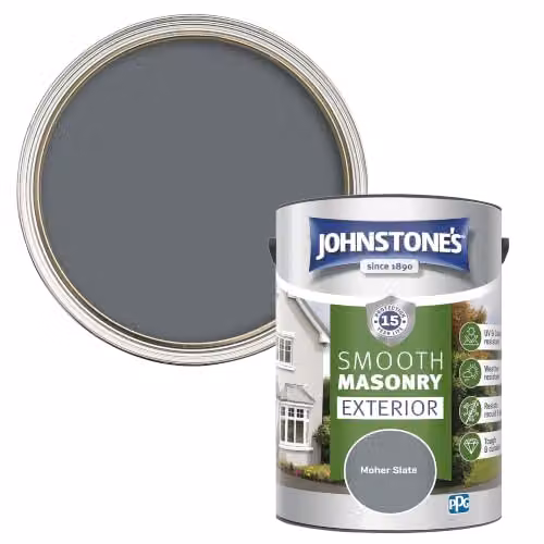 Johnstone's Exterior Smooth Masonry Paint in Moher Slate Grey, 5 L – 1
