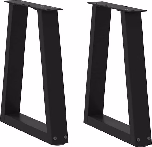 Berkfield Home V-Shape Dining Table Legs, 2 Pieces, Black Steel